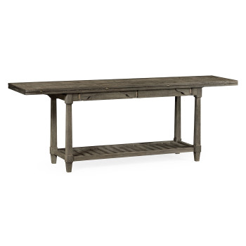Rectangular Grey & Antique Brass Hunt Table