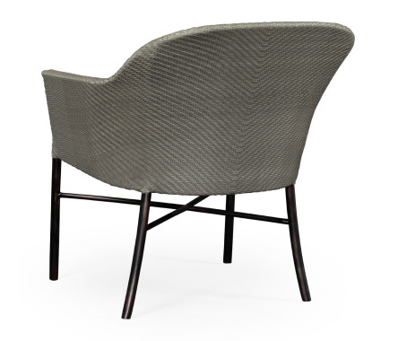 Rounded Back Mocha Steel & Dark Grey Rattan Dining Chair with Cushion