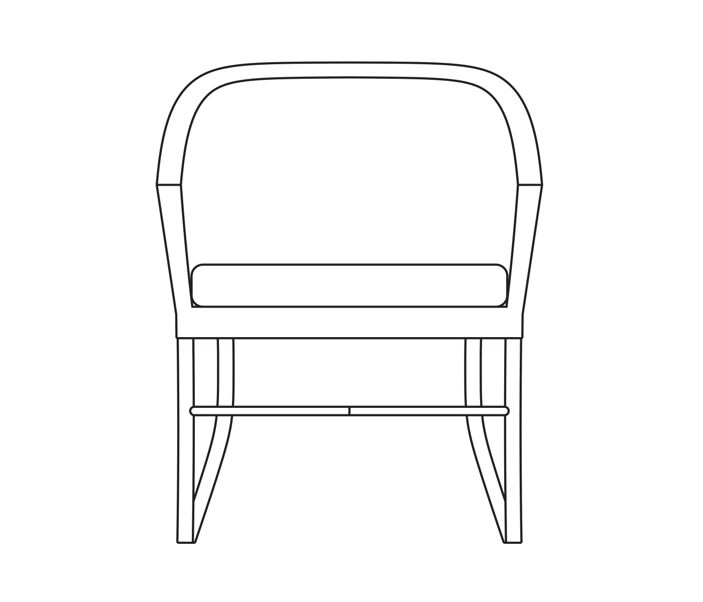 Rounded Back Mocha Steel & Dark Grey Rattan Dining Chair with Cushion