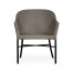 Rounded Back Mocha Steel & Dark Grey Rattan Dining Chair with Cushion