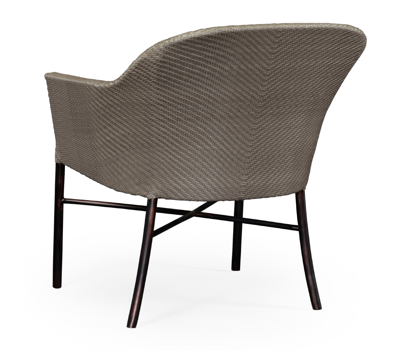 Rounded Back Mocha Steel & Dark Grey Rattan Dining Chair with Cushion