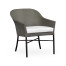 Rounded Back Mocha Steel & Dark Grey Rattan Dining Chair with Cushion