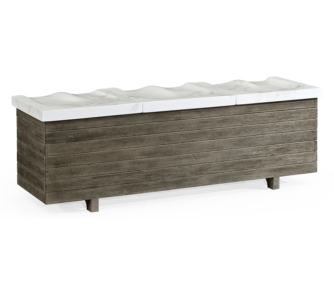Grey & Faux Marble Storage Bench