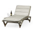 Grey Chaise Lounge on Wheels with a Retractable Drink Holder & Cushion