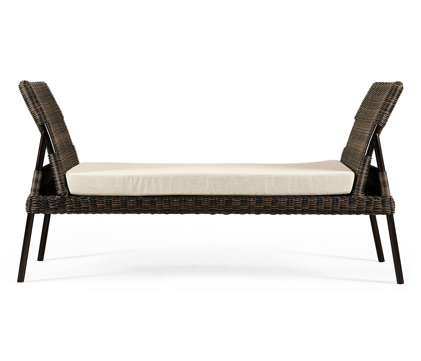 Rattan Latt Bench with Cushion & Pillows