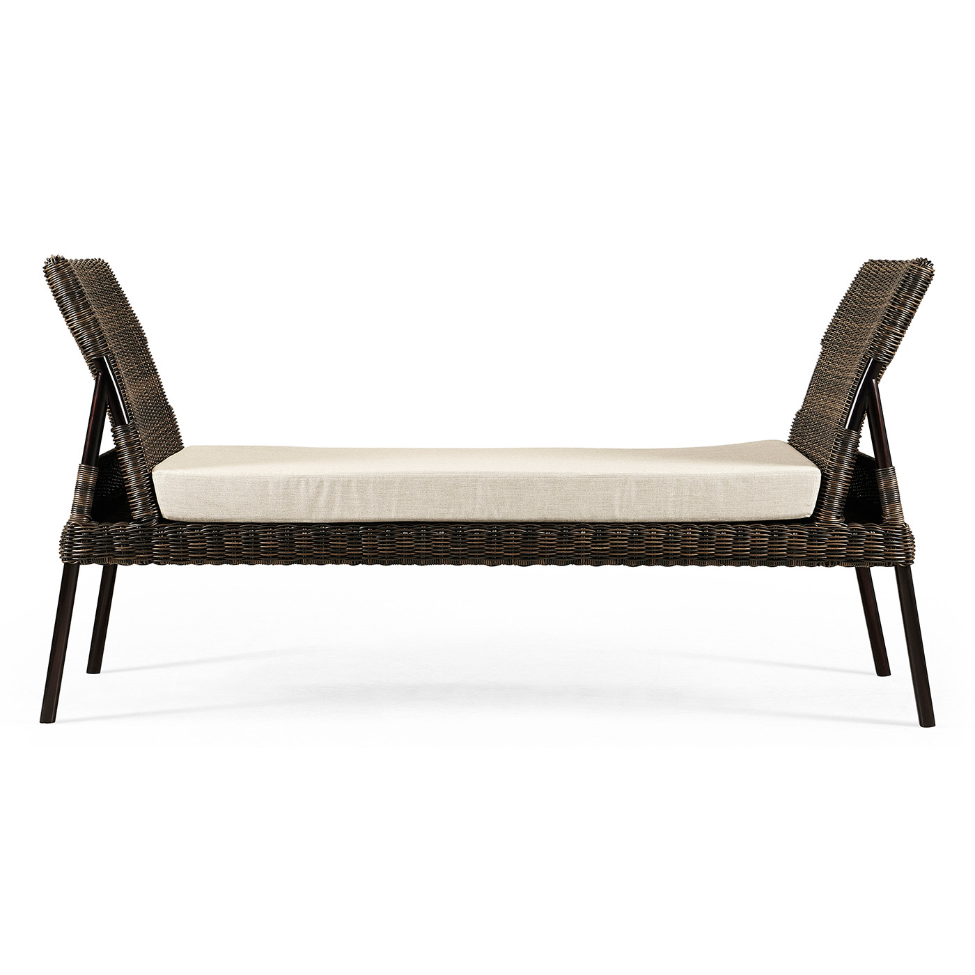 Rattan Latt Bench with Cushion & Pillows