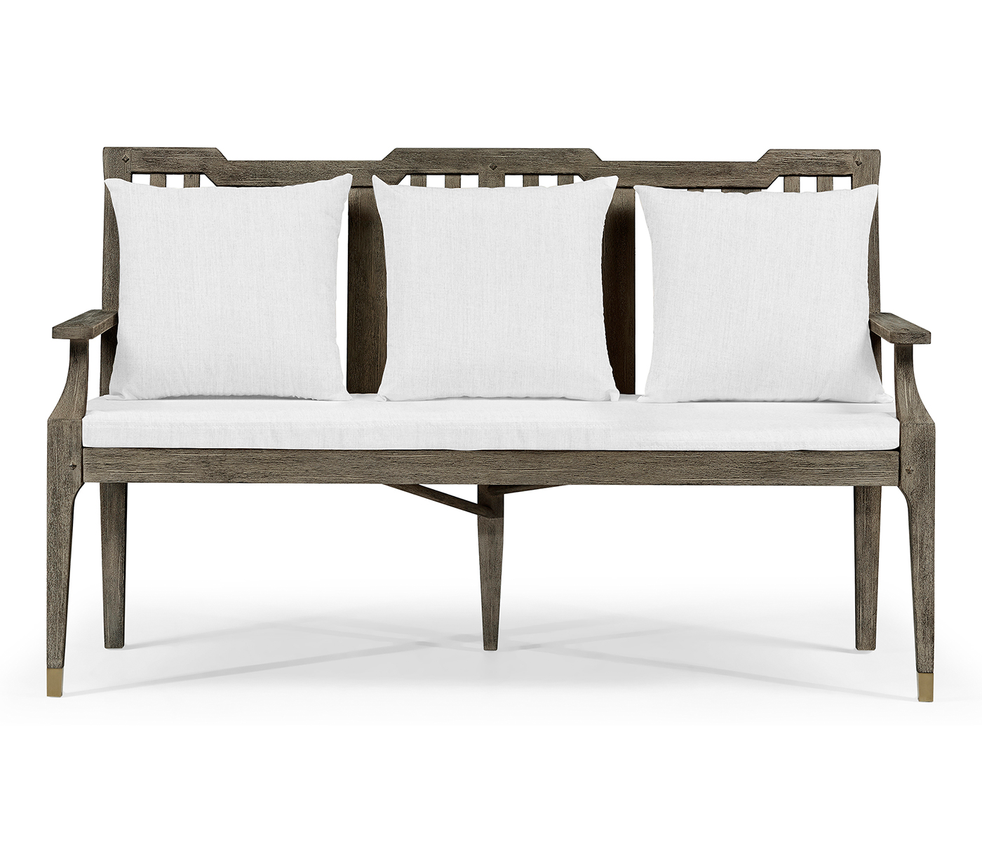 Grey Garden Bench with Cushion & Pillows