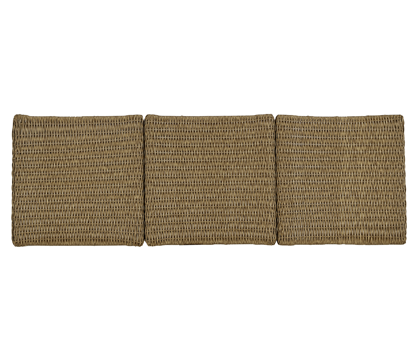 Three-Seat Navajo Sand & Light Natural Rattan Bench