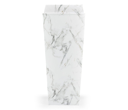Large Square Faux White & Grey Marble Planter