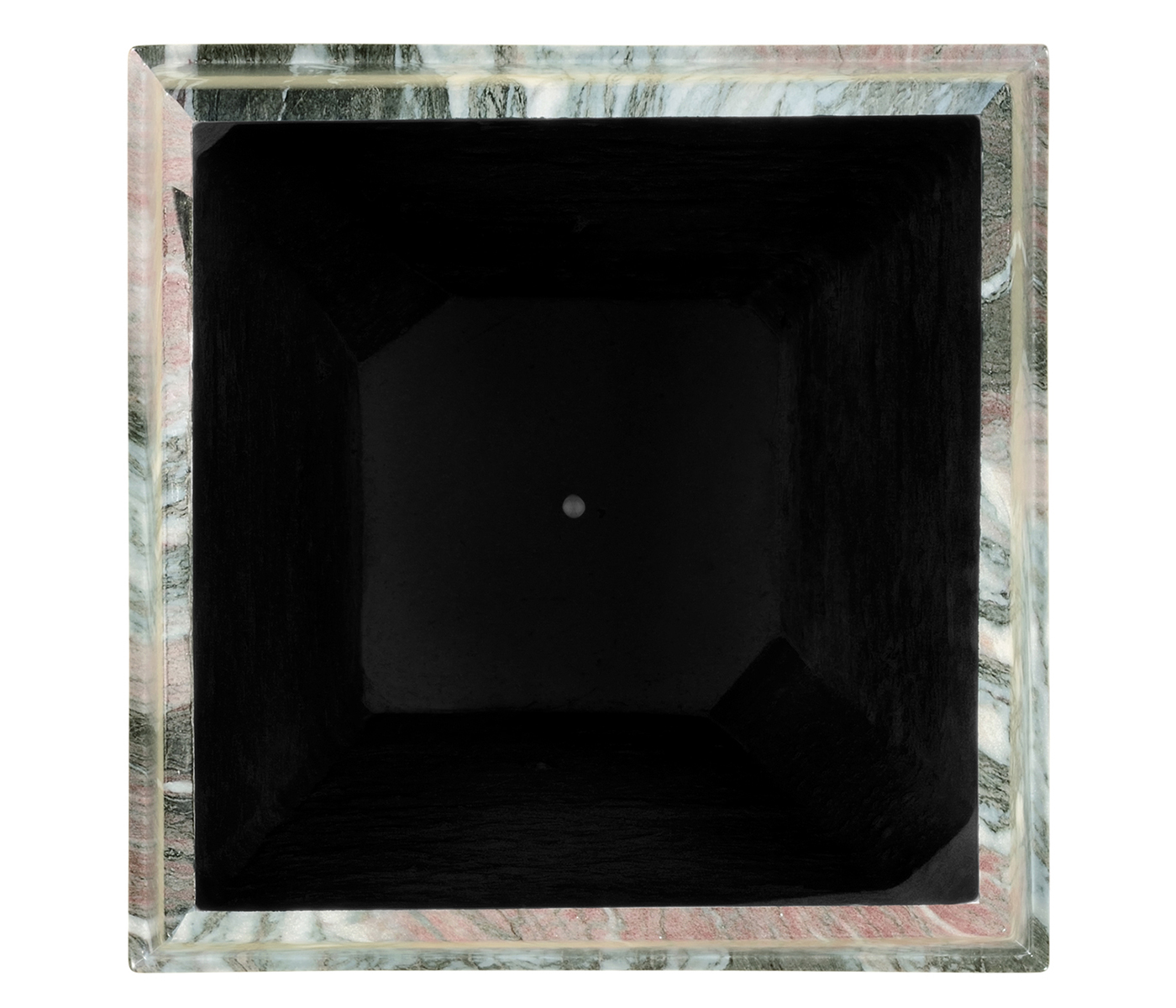 Medium Square Faux Black & Grey Marble Planter