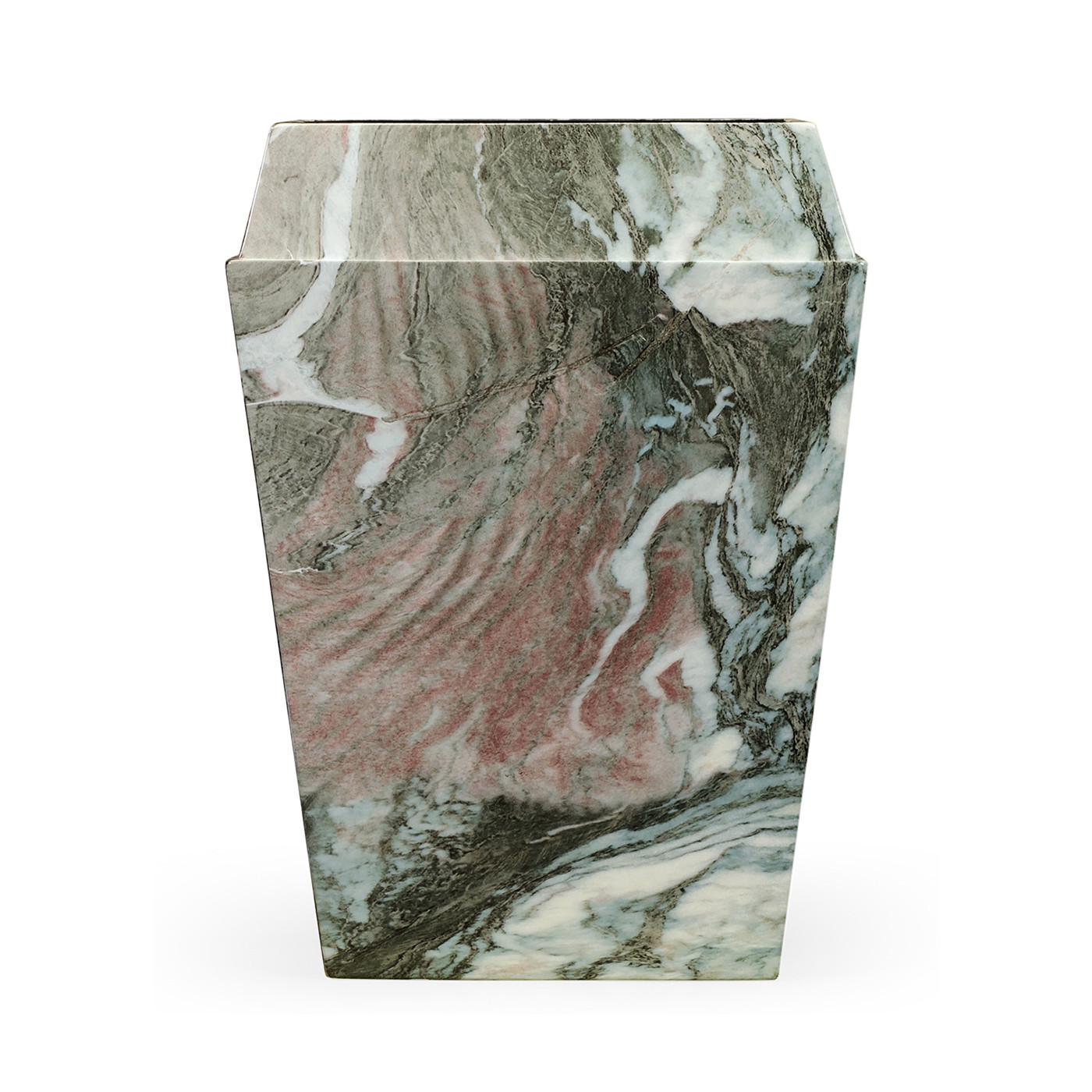Small Square Faux Black & Grey Marble Planter