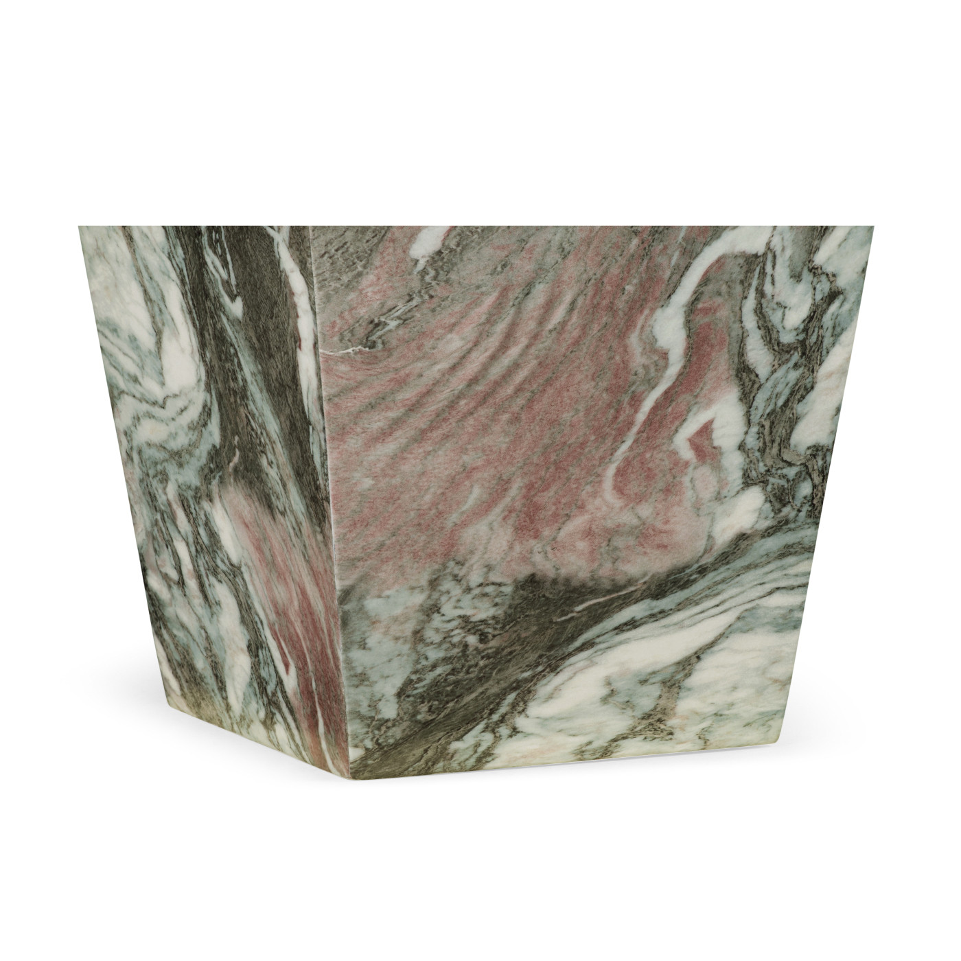 Small Square Faux Black & Grey Marble Planter