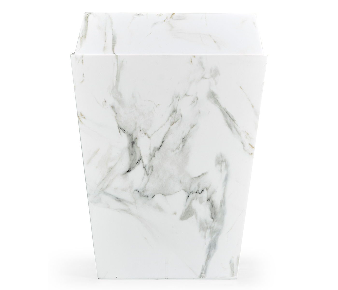 Small Square Faux White & Grey Marble Planter