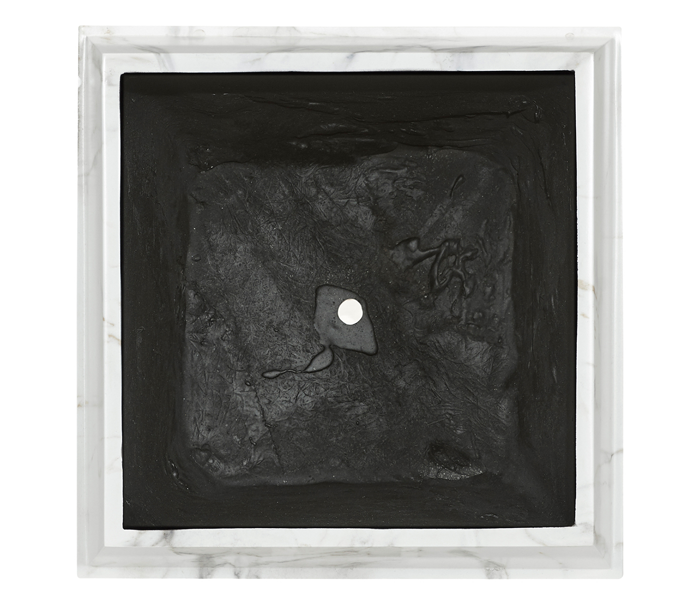 Small Square Faux White & Grey Marble Planter