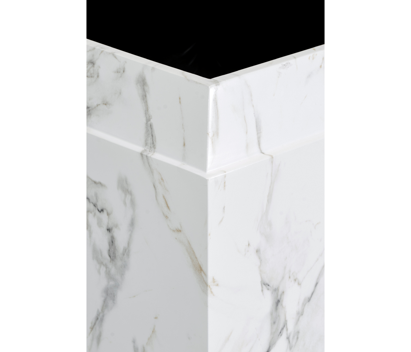 Small Square Faux White & Grey Marble Planter