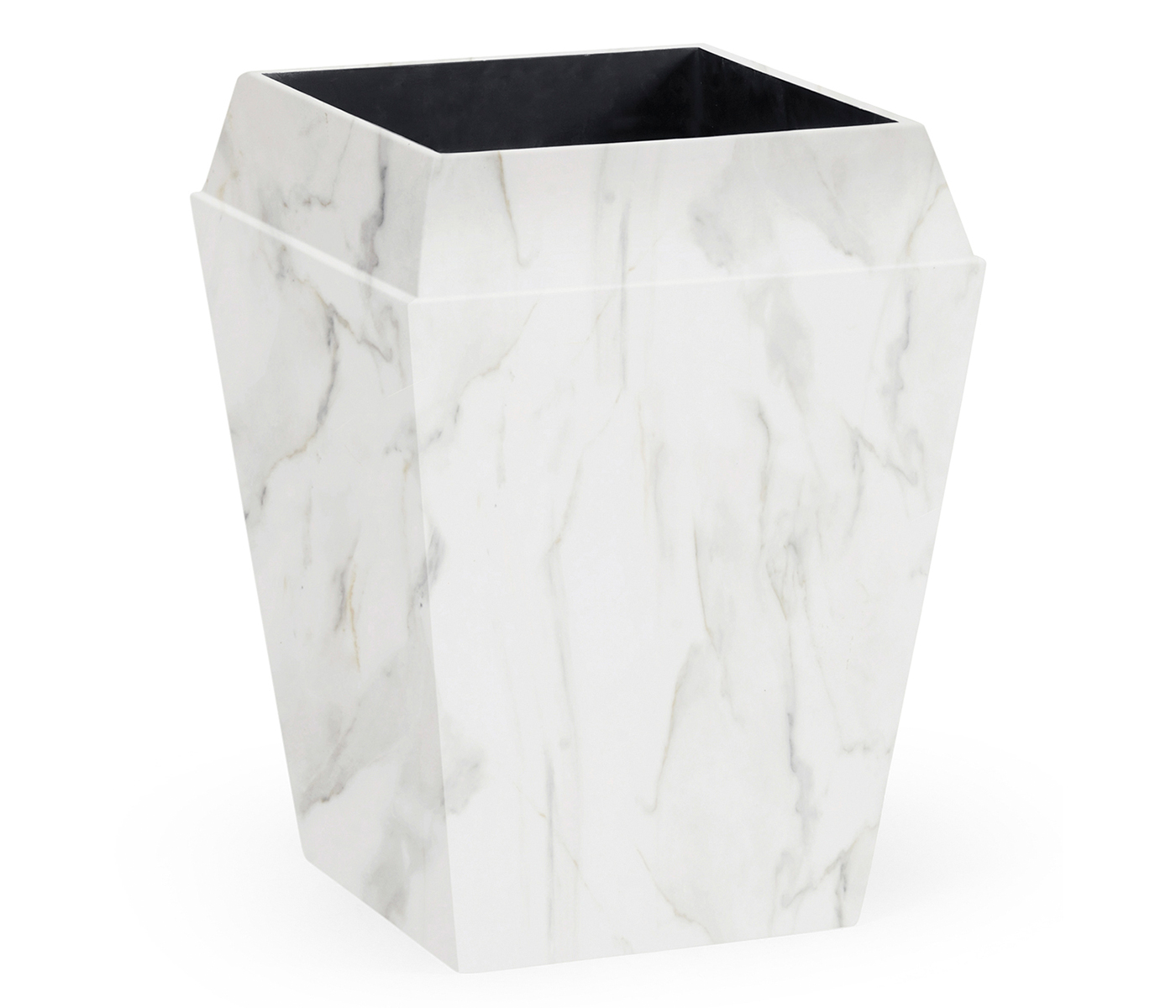Small Square Faux White & Grey Marble Planter