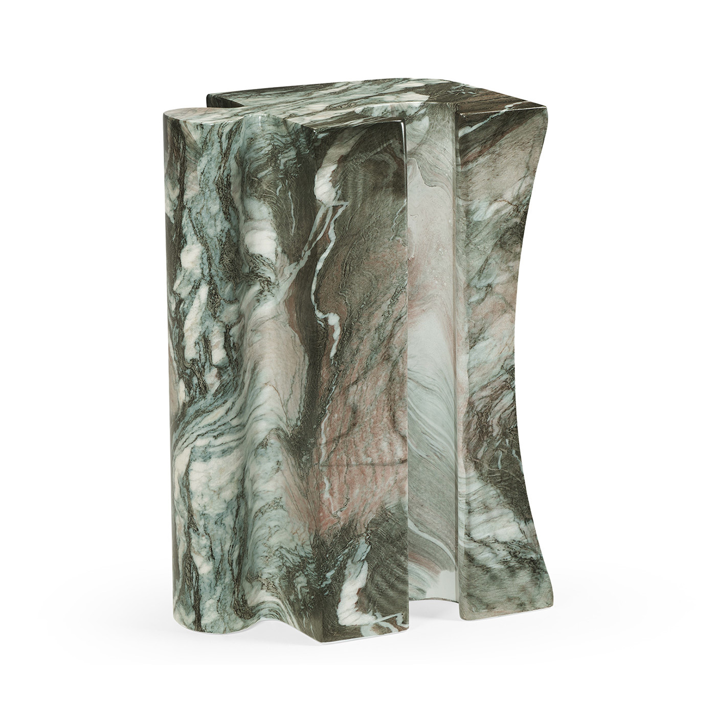 Faux Black & Grey Marble Puzzle Piece Side Table