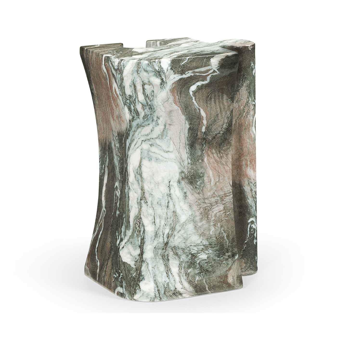 Faux Black & Grey Marble Puzzle Piece Side Table