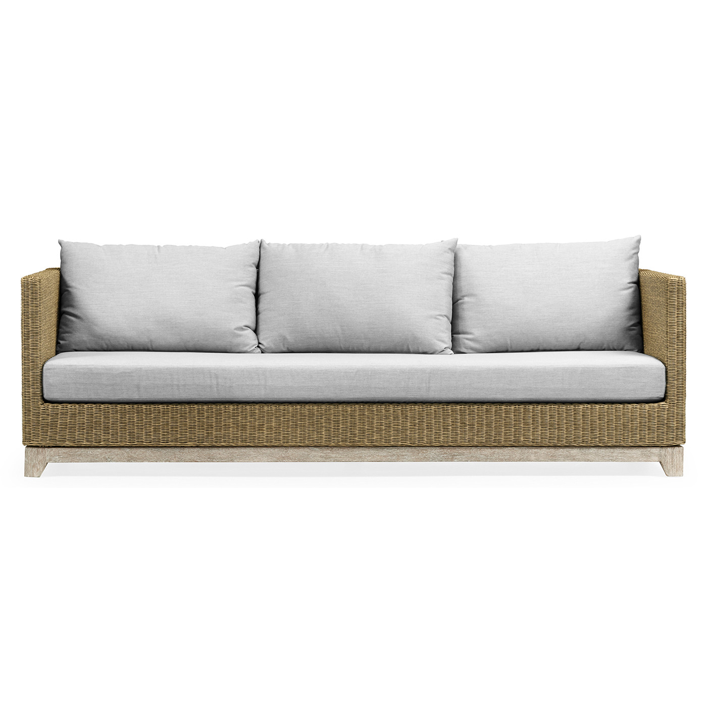 Navajo Sand & Light Natural Rattan Three-Seat Sofa