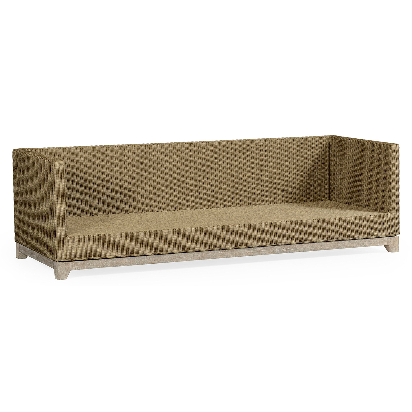 Navajo Sand & Light Natural Rattan Three-Seat Sofa
