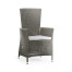 Grey Wicker Rattan Dining Chair with Reclining Back