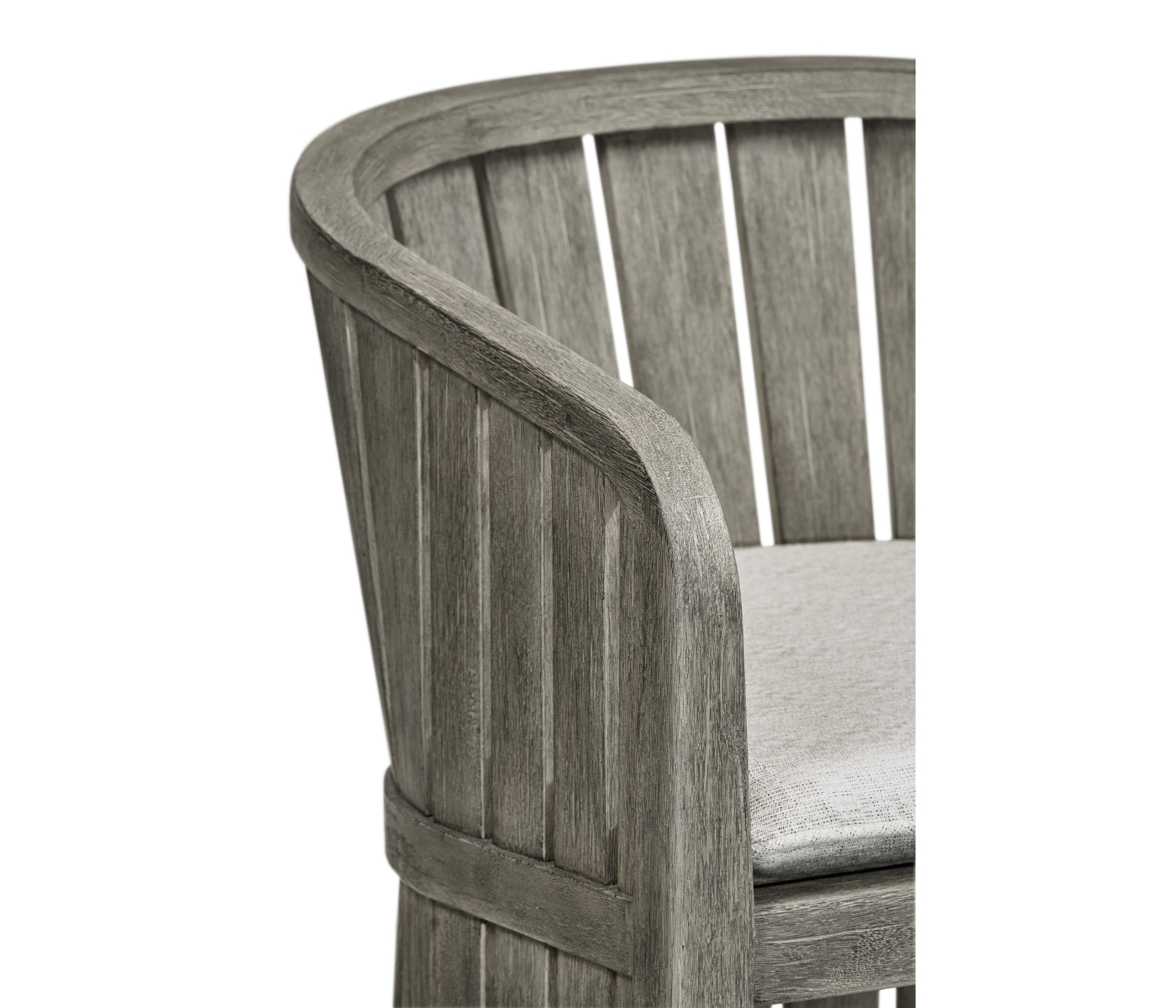Slatted Grey Tub Bar Stool