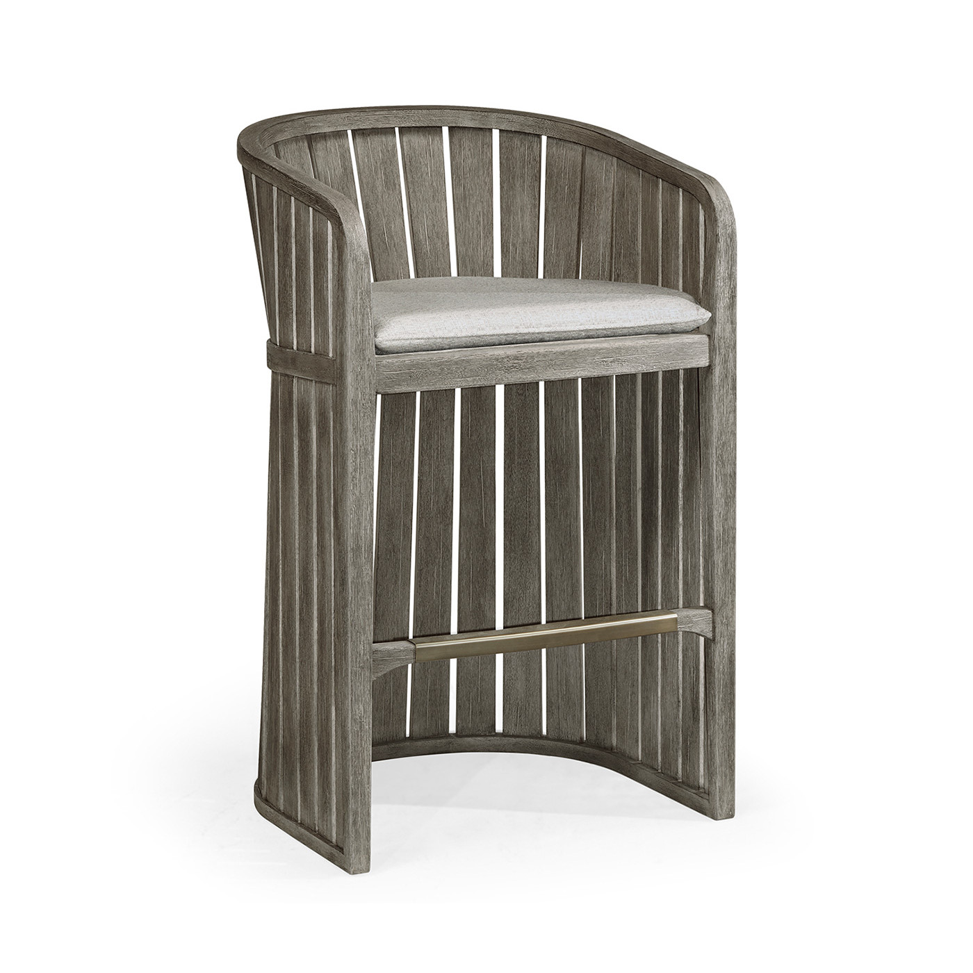 Slatted Grey Tub Bar Stool