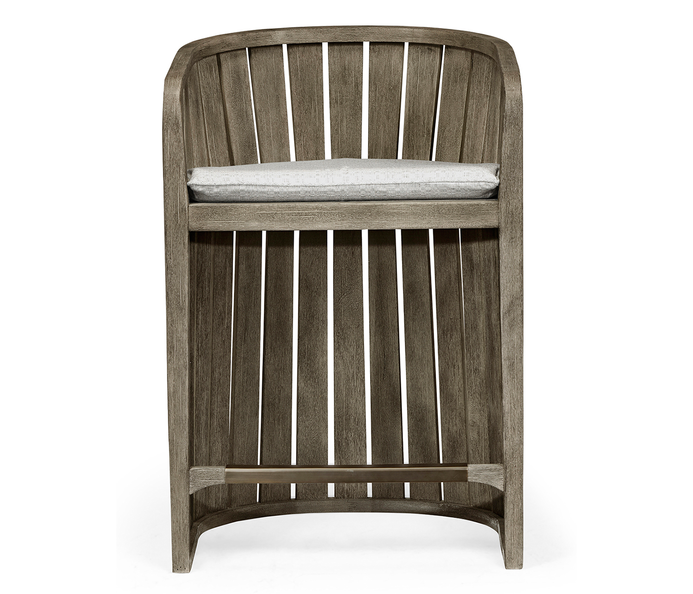 Slatted Grey Tub Counter Stool