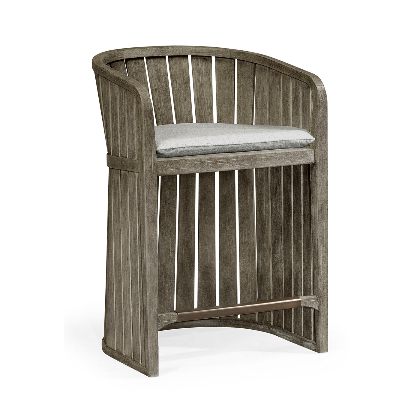 Slatted Grey Tub Counter Stool