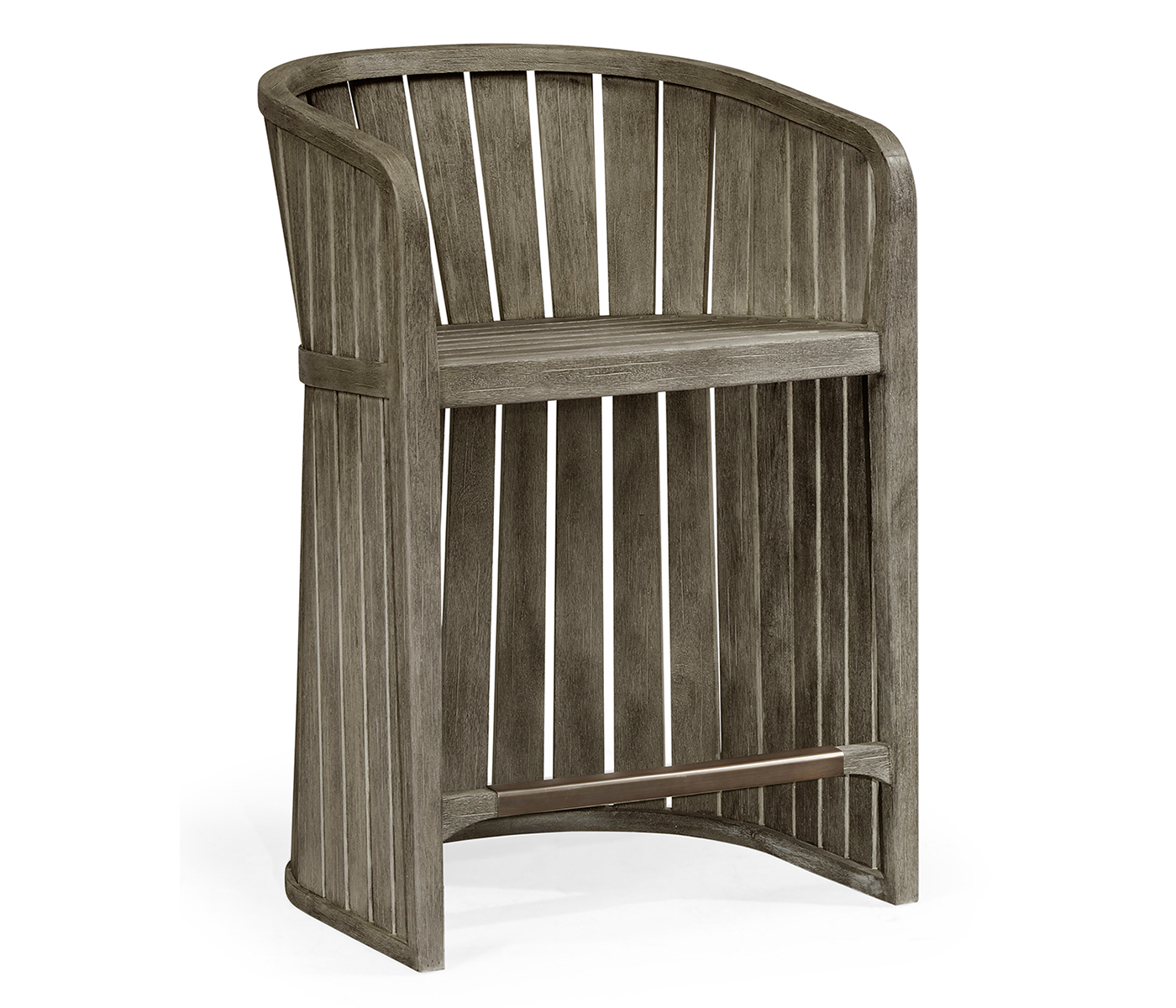 Slatted Grey Tub Counter Stool