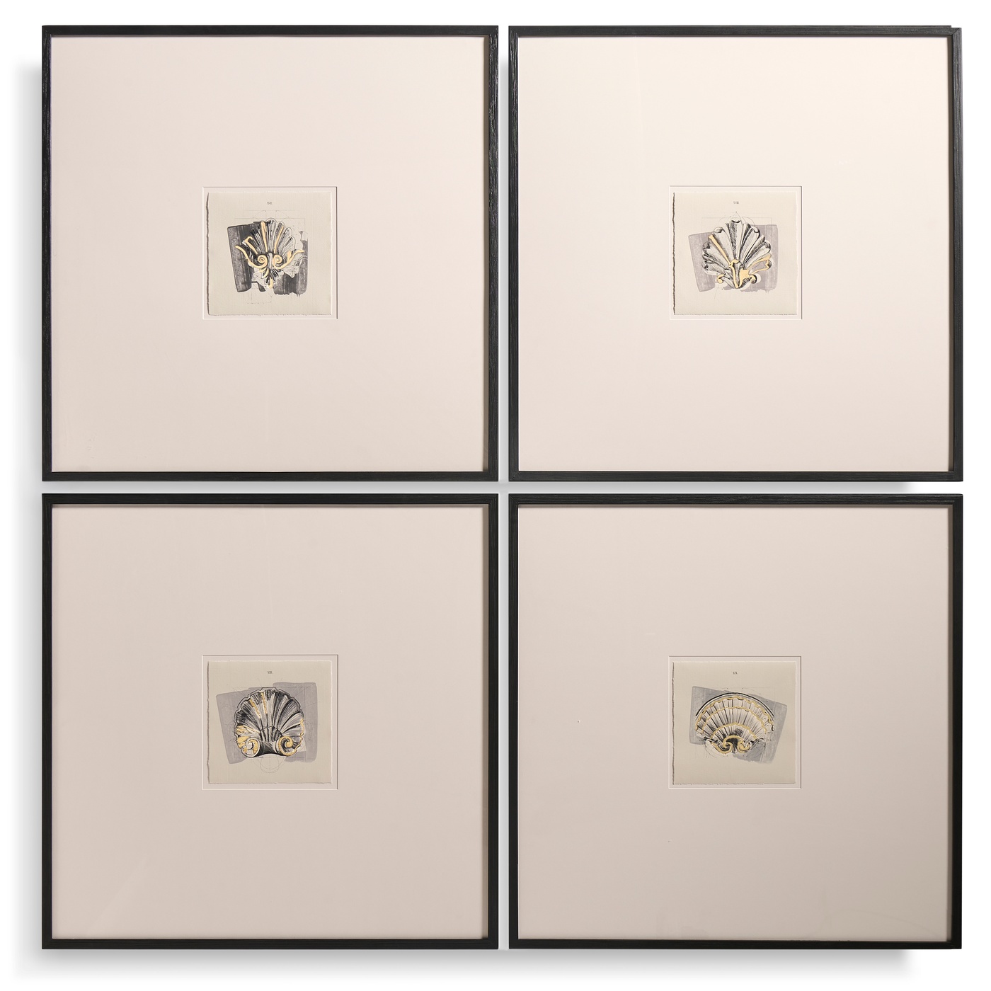 Architectural Clamshells - Set of 4