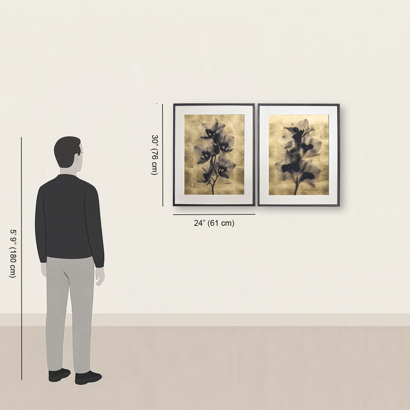 Black Orchids - Set of 2