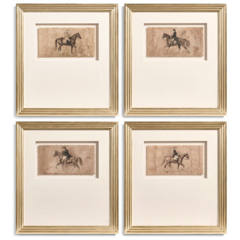 Equestrian Lines in Motion - Set of 4
